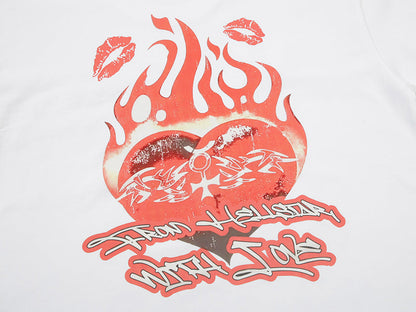 Hellstar Studios Portrait Flame Love Print T-Shirt