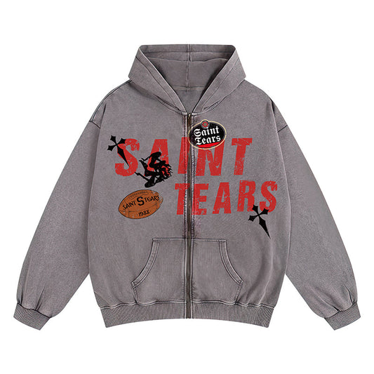 Saint Michael Tears Printed Hoodie