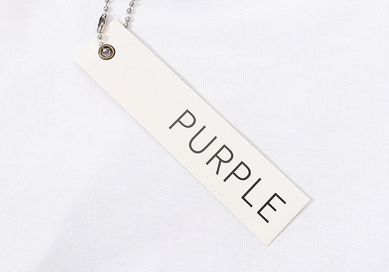 Purple Brand Logo Pattern Print T-Shirt