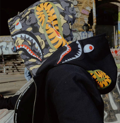 Bape shark full zip double hoodie