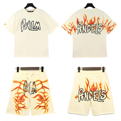 Palm Angels Garment Dye Graffiti Flames Tee