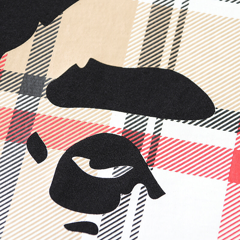 Bape Burberry Plaid Ape Head by Bathing Ape Tee