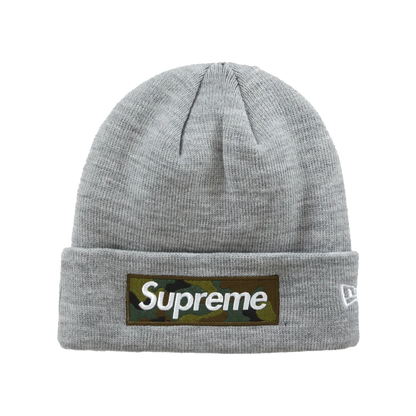 Supreme New Era Box Logo Beanie (FW23) Heather Grey