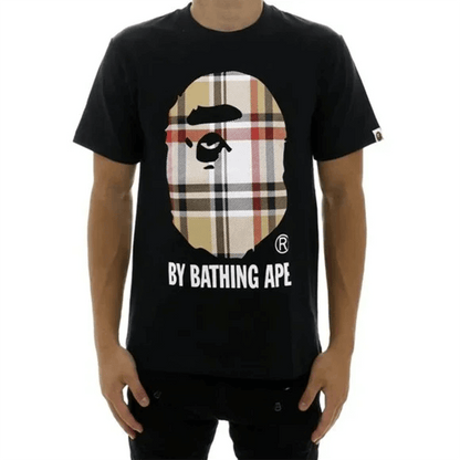 Bape Burberry Plaid Ape Head by Bathing Ape Tee