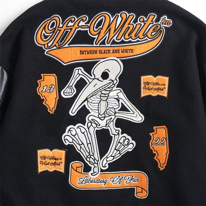 💀 Off-White Skull Varsity Jacket: Bold Street Style 💀