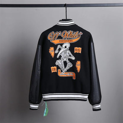 💀 Off-White Skull Varsity Jacket: Bold Street Style 💀