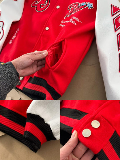 🔥 Off-White Red Varsity Jacket: Iconic Style, Bold Design 🔥